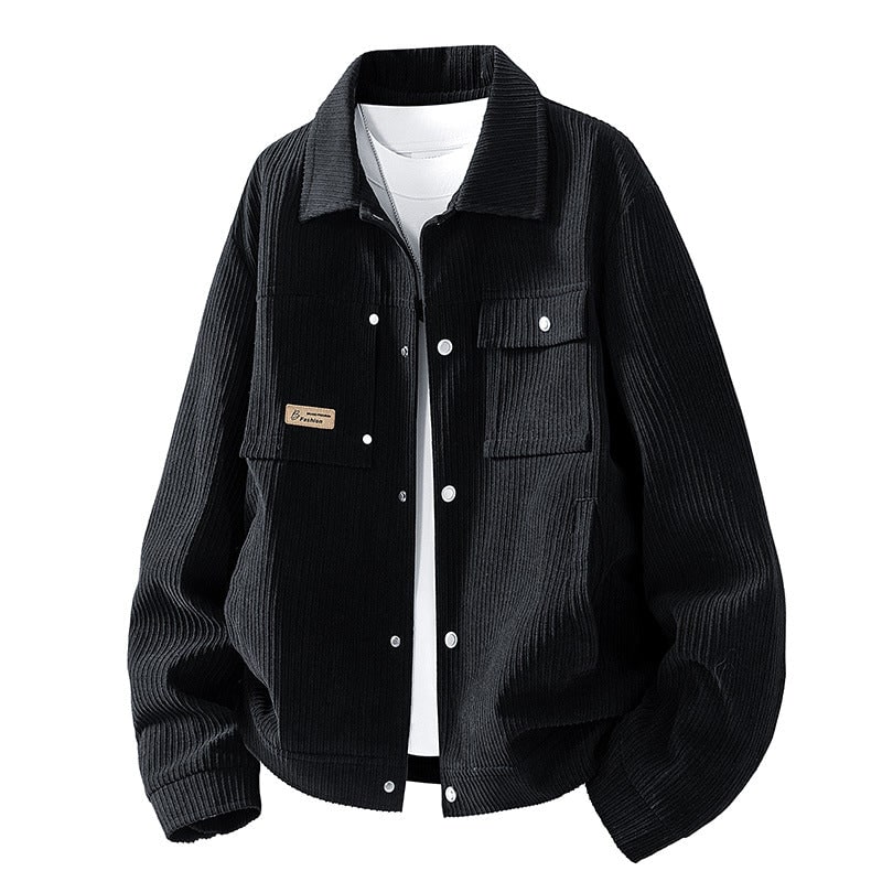 Women's Corduroy Jacket with Sherpa Lining and Snap Button Closure - Image 8
