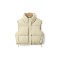 Women's Cropped Puffer Vest Sleeveless Quilted Stand Collar with Drawstring - Image 8