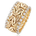 Women's Cubic Zirconia Statement Band Ring Braided - Image 1