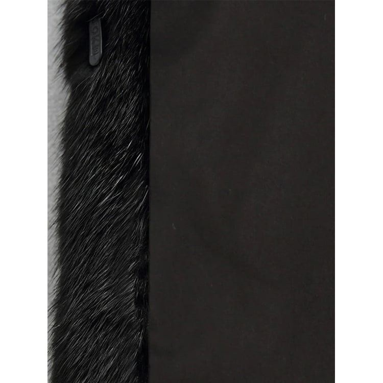 Women's Faux Fur Coat with Jeweled Clasp and Fur-Lined Hood - Image 6
