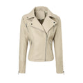 Women's Faux Leather Biker Jacket with Asymmetrical Zip and Quilted Shoulders - Image 5