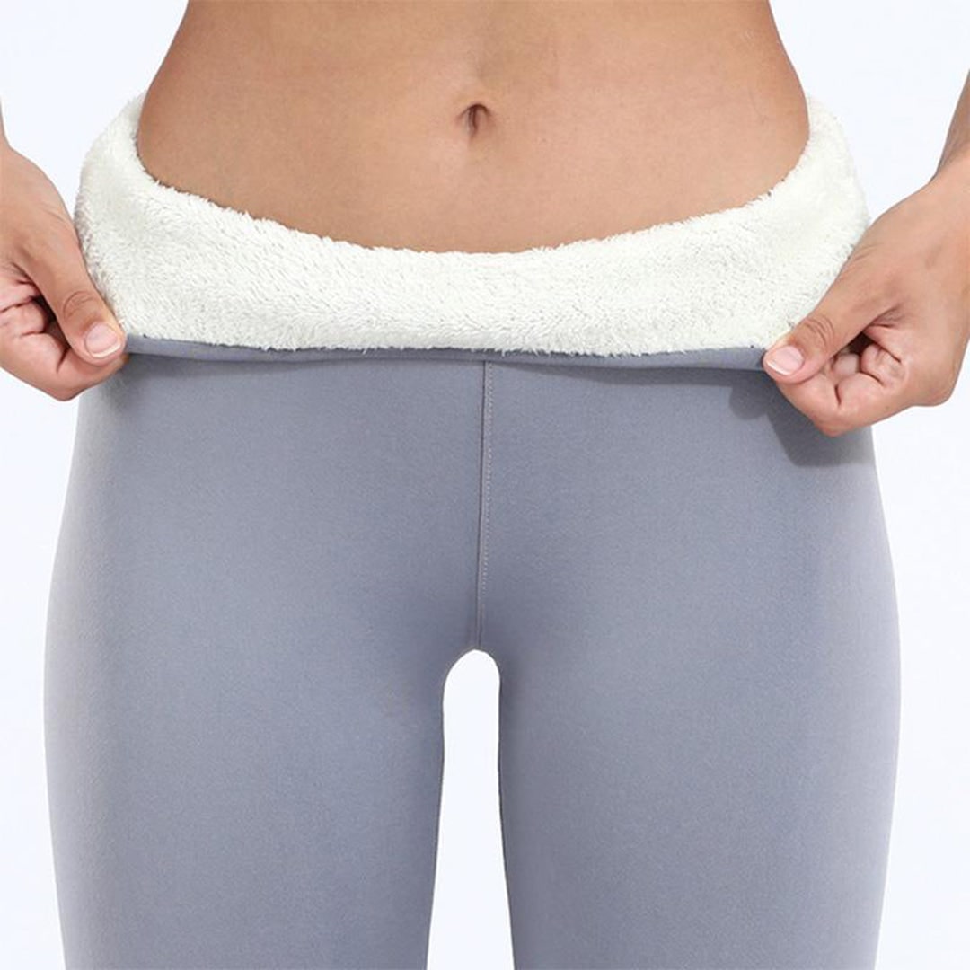 Women's Fleece Lined High Waisted Warm Leggings with Sherpa Thermal Lining - Image 8