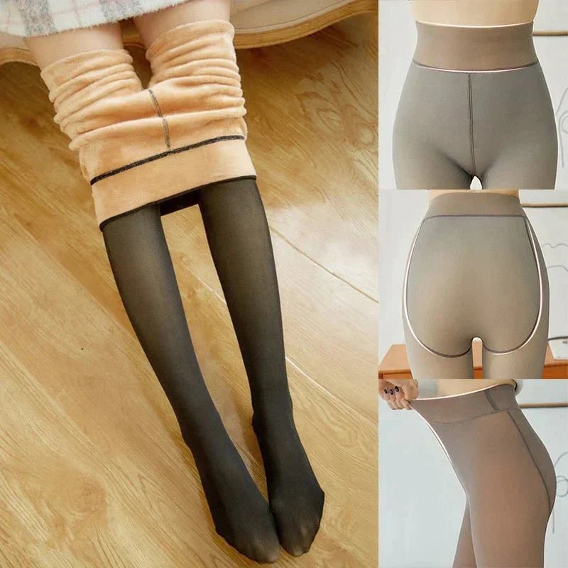 Women's Fleece Lined Thermal Tights for Winter with High Waist Sheer - Image 2