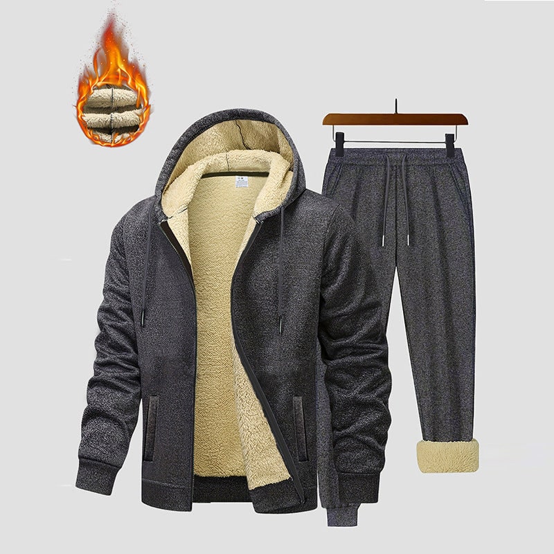 Women's Fleece Lined Tracksuit Set Two Piece with Zip Hoodie and Drawstring Pants - Image 6