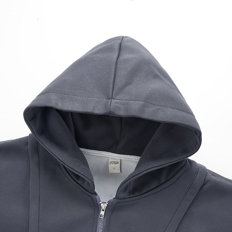 Women's Full Zip Up Hoodie Sweatshirt with Ribbed Cuffs and Side Pockets - Image 1