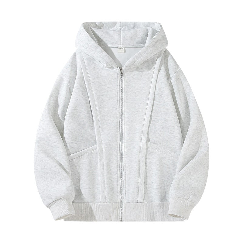 Women's Full Zip Up Hoodie Sweatshirt with Ribbed Cuffs and Side Pockets - Image 2