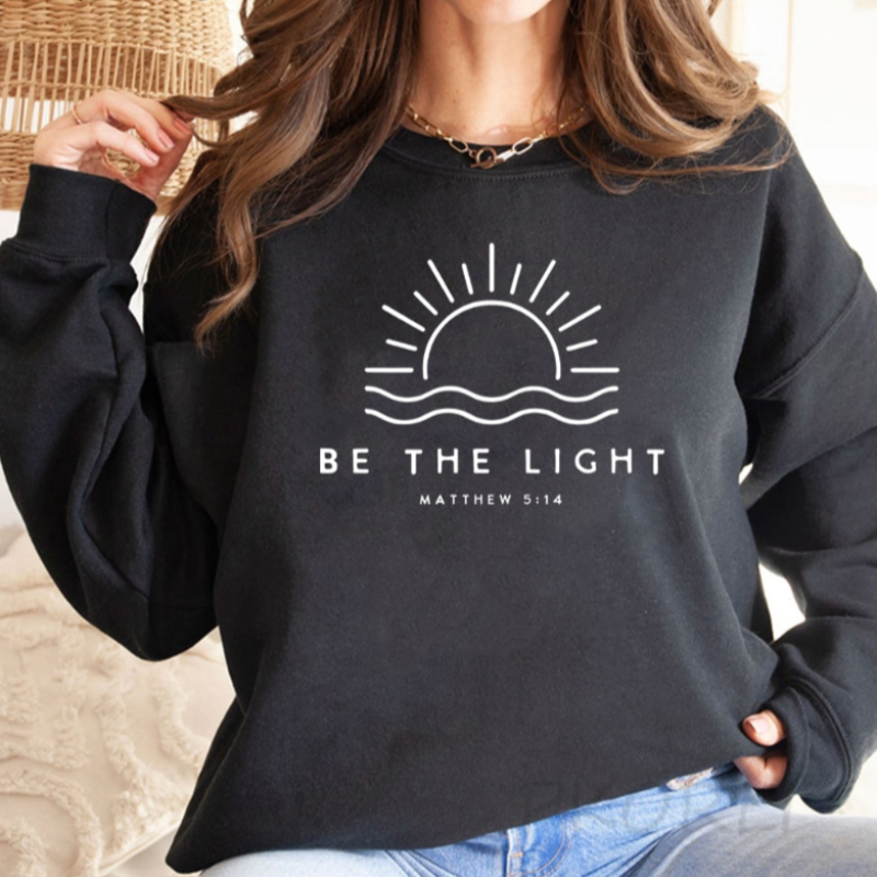 Women's Graphic Crewneck Sweatshirt with Sun and Wave Pullover - Image 4