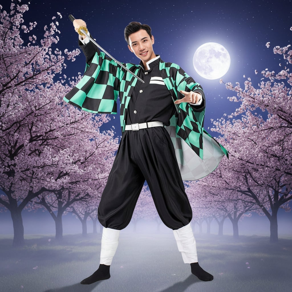 Women's Halloween Anime Cosplay Costume with Haori Robe and Uniform Set for Character Events - Image 3