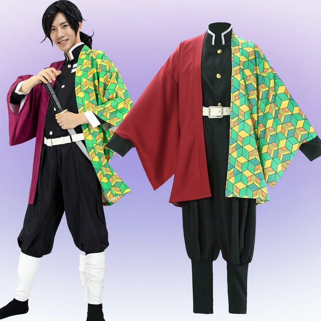 Women's Halloween Anime Cosplay Costume with Haori Robe and Uniform Set for Character Events - Image 9