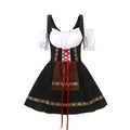 Women's Halloween Dirndl Costume Dress German Oktoberfest Female Bavarian with Puff Sleeves - Image 1