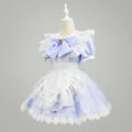 Women's Halloween Maid Costume Outfit with Ruffled Apron and Lace Collar for Cosplay Party - Image 1