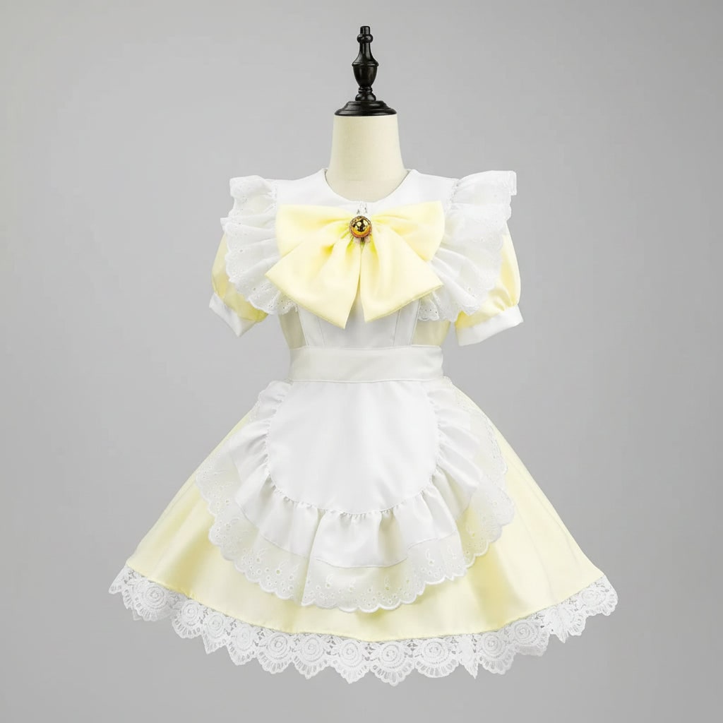 Women's Halloween Maid Costume Outfit with Ruffled Apron and Lace Collar for Cosplay Party - Image 3