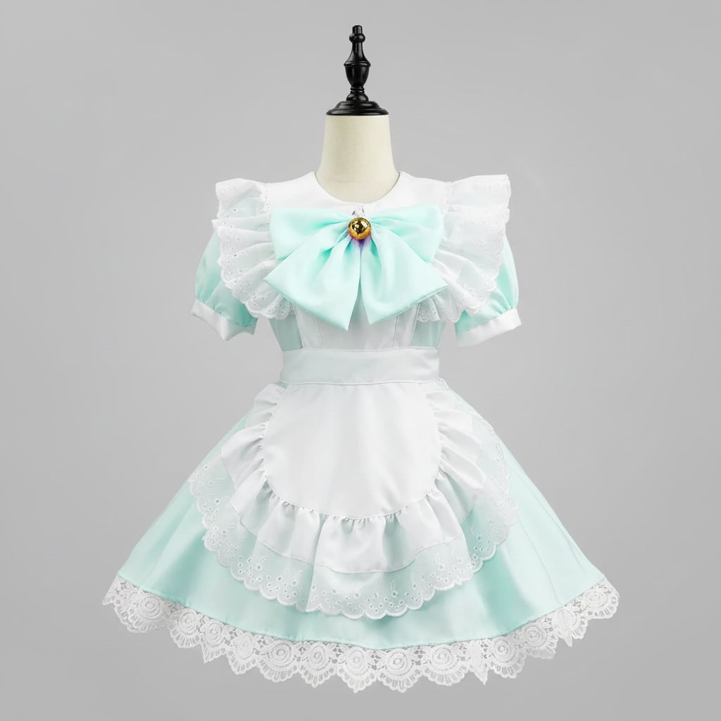 Women's Halloween Maid Costume Outfit with Ruffled Apron and Lace Collar for Cosplay Party - Image 4