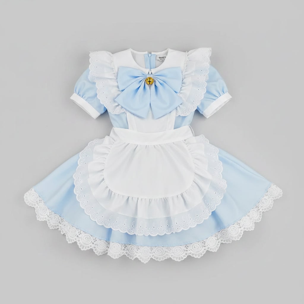 Women's Halloween Maid Costume Outfit with Ruffled Apron and Lace Collar for Cosplay Party - Image 5