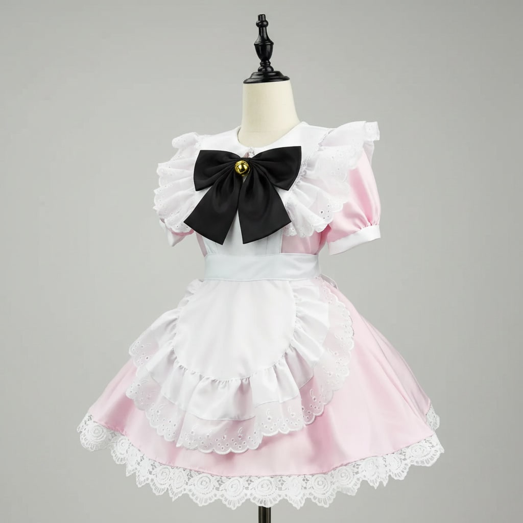 Women's Halloween Maid Costume Outfit with Ruffled Apron and Lace Collar for Cosplay Party - Image 6