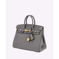 Women's Handbag Structured Pebbled Leather with Top Handle and Padlock Closure - Image 2