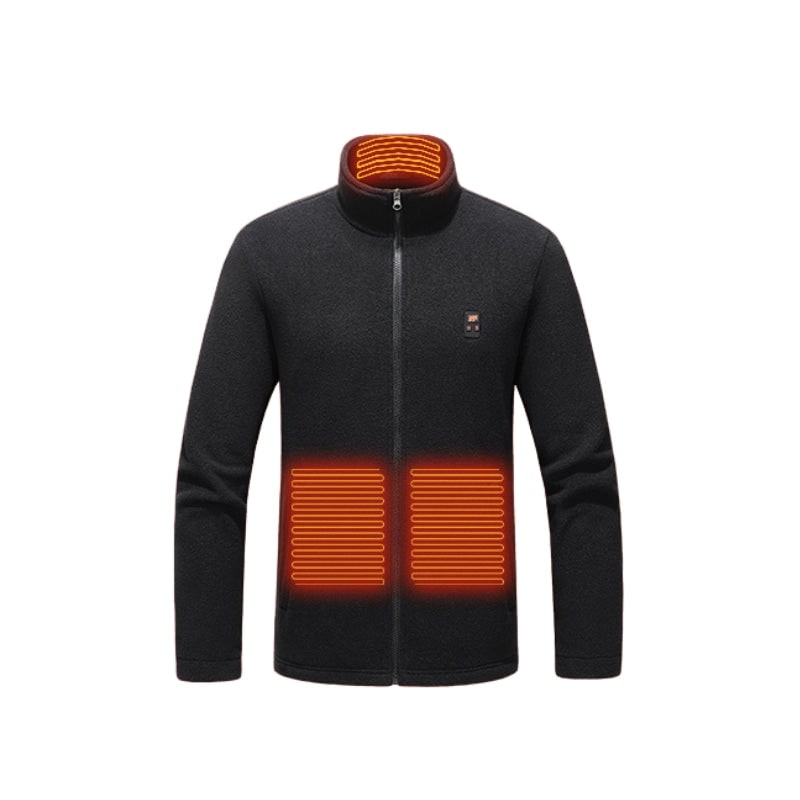 Women's Heated Fleece Jacket with Stand Collar and USB Zip Front - Image 3