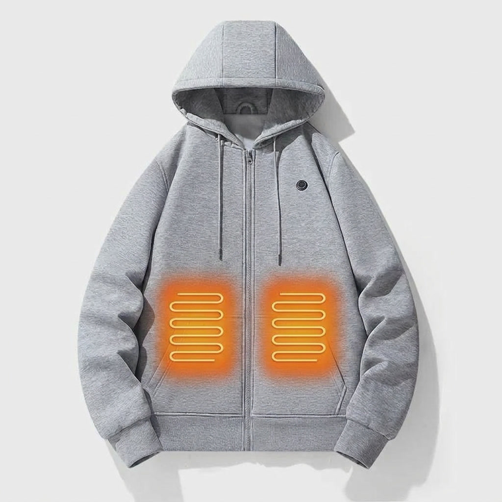 Women's Heated Hoodie Vest with Zip-Up Front and Kangaroo Pocket - Image 1