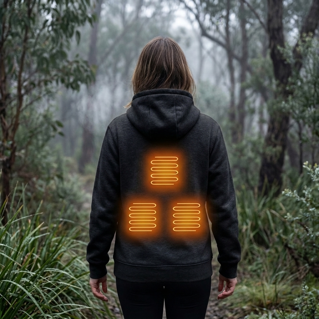 Women's Heated Hoodie Vest with Zip-Up Front and Kangaroo Pocket - Image 10