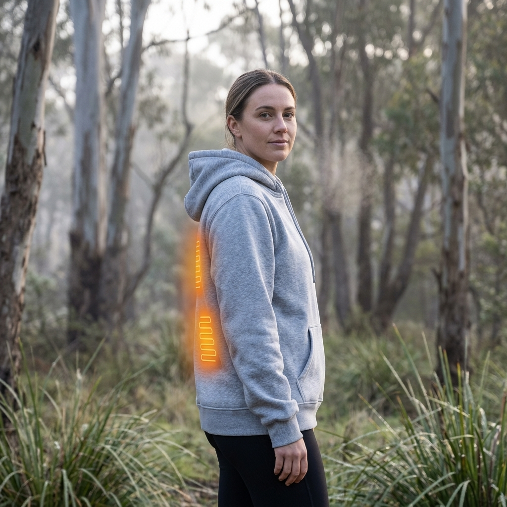 Women's Heated Hoodie Vest with Zip-Up Front and Kangaroo Pocket - Image 5
