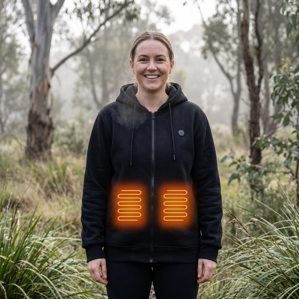 Women's Heated Hoodie Vest with Zip-Up Front and Kangaroo Pocket - Image 9