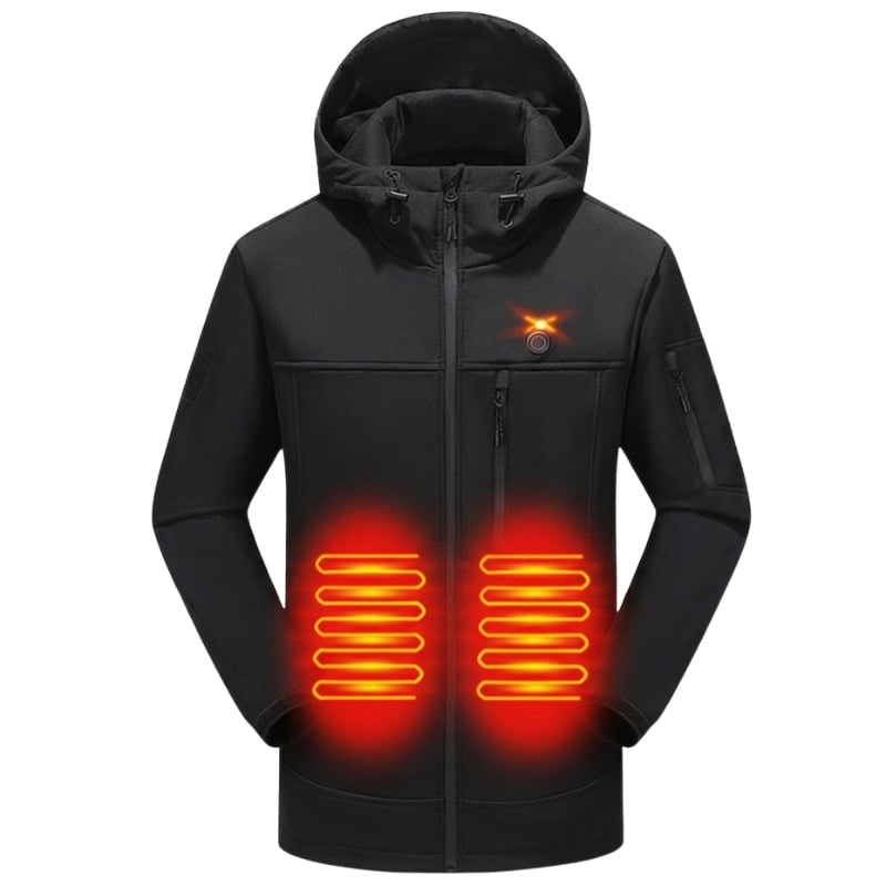 Women's Heated Jacket with Hood Full Zip Softshell and USB Power - Image 3