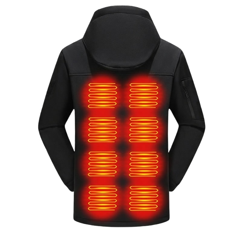 Women's Heated Jacket with Hood Full Zip Softshell and USB Power - Image 4