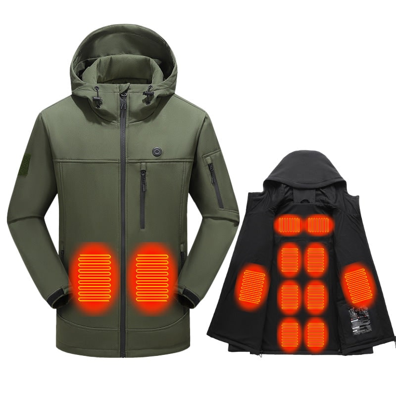 Women's Heated Jacket with Hood Full Zip Softshell and USB Power - Image 5