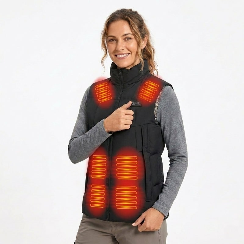 Women's Heated Vest with USB Rechargeable Battery Powered Puffer Stand Collar - Image 1