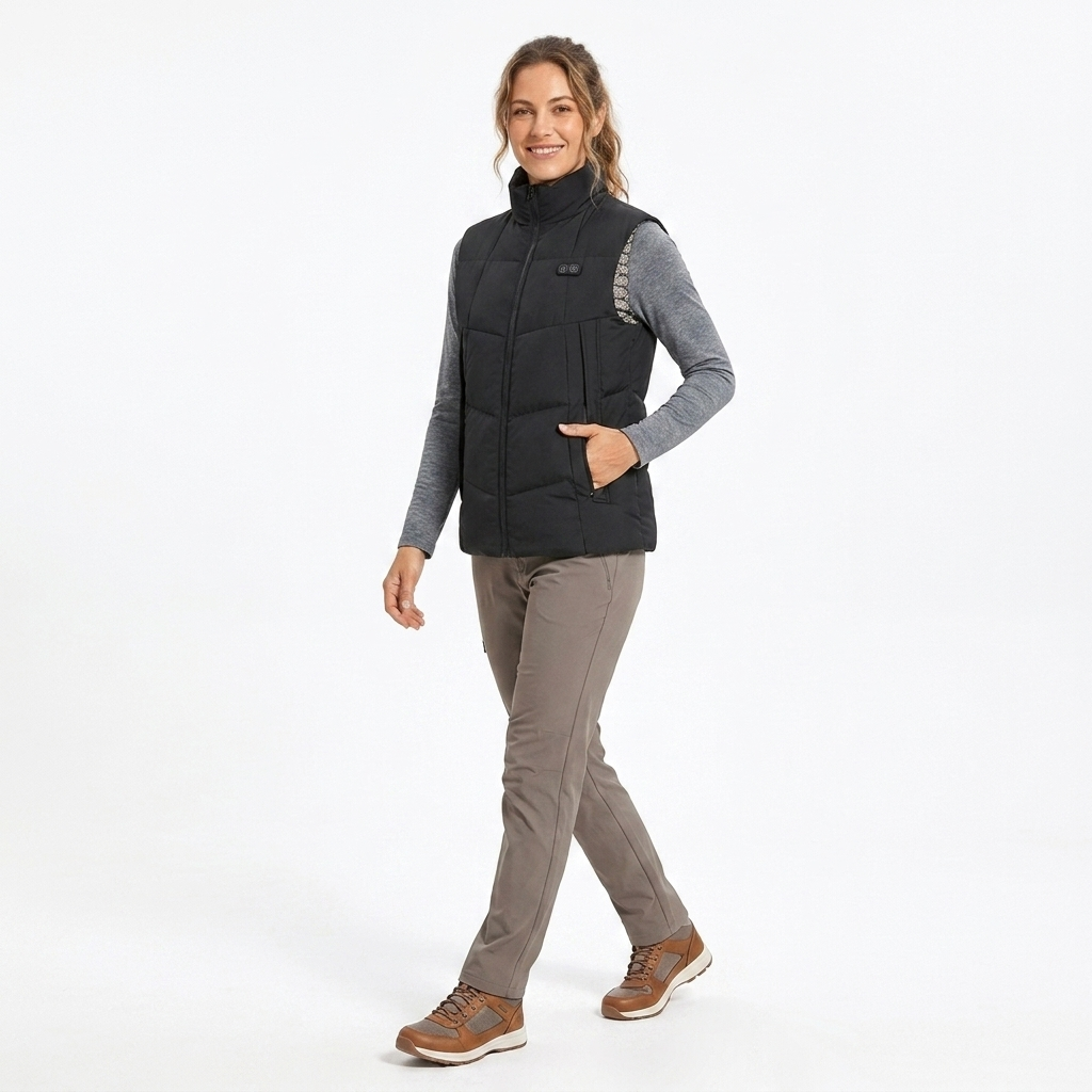 Women's Heated Vest with USB Rechargeable Battery Powered Puffer Stand Collar - Image 2
