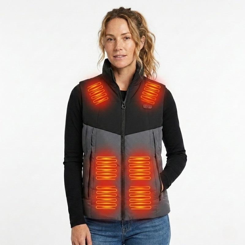 Women's Heated Vest with USB Rechargeable Battery Powered Puffer Stand Collar - Image 5