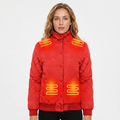 Women's Heated Winter Jacket with Quilted Diamond Stitch and Stand Collar - Image 1