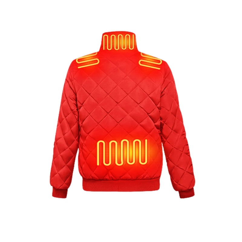 Women's Heated Winter Jacket with Quilted Diamond Stitch and Stand Collar - Image 3