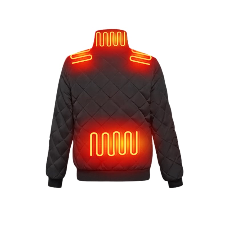 Women's Heated Winter Jacket with Quilted Diamond Stitch and Stand Collar - Image 6