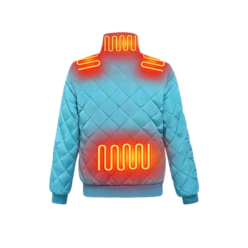 Women's Heated Winter Jacket with Quilted Diamond Stitch and Stand Collar - Image 9
