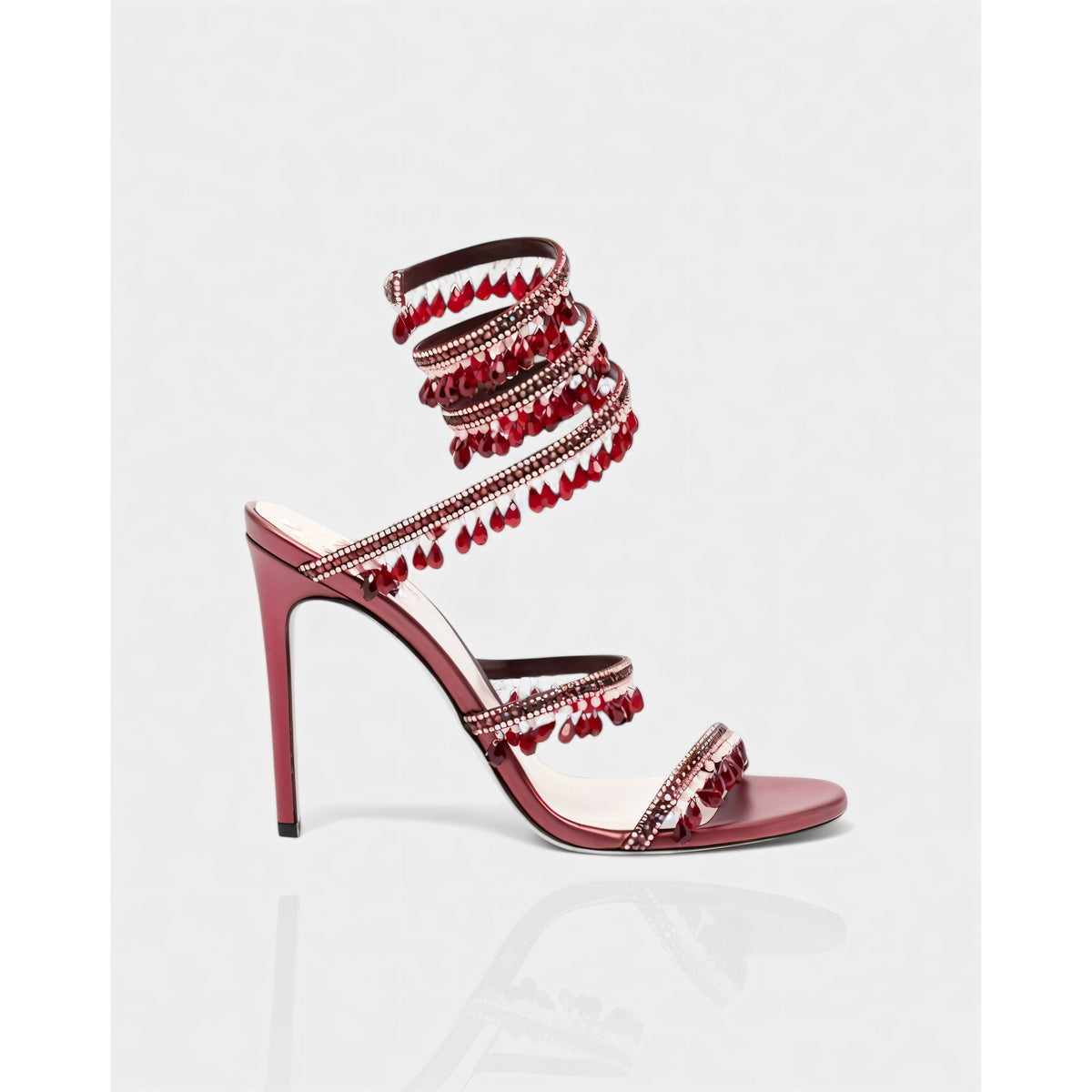 Women's High Heels Rhinestone Ankle Wrap Stiletto with Crystal Tassels - Image 14