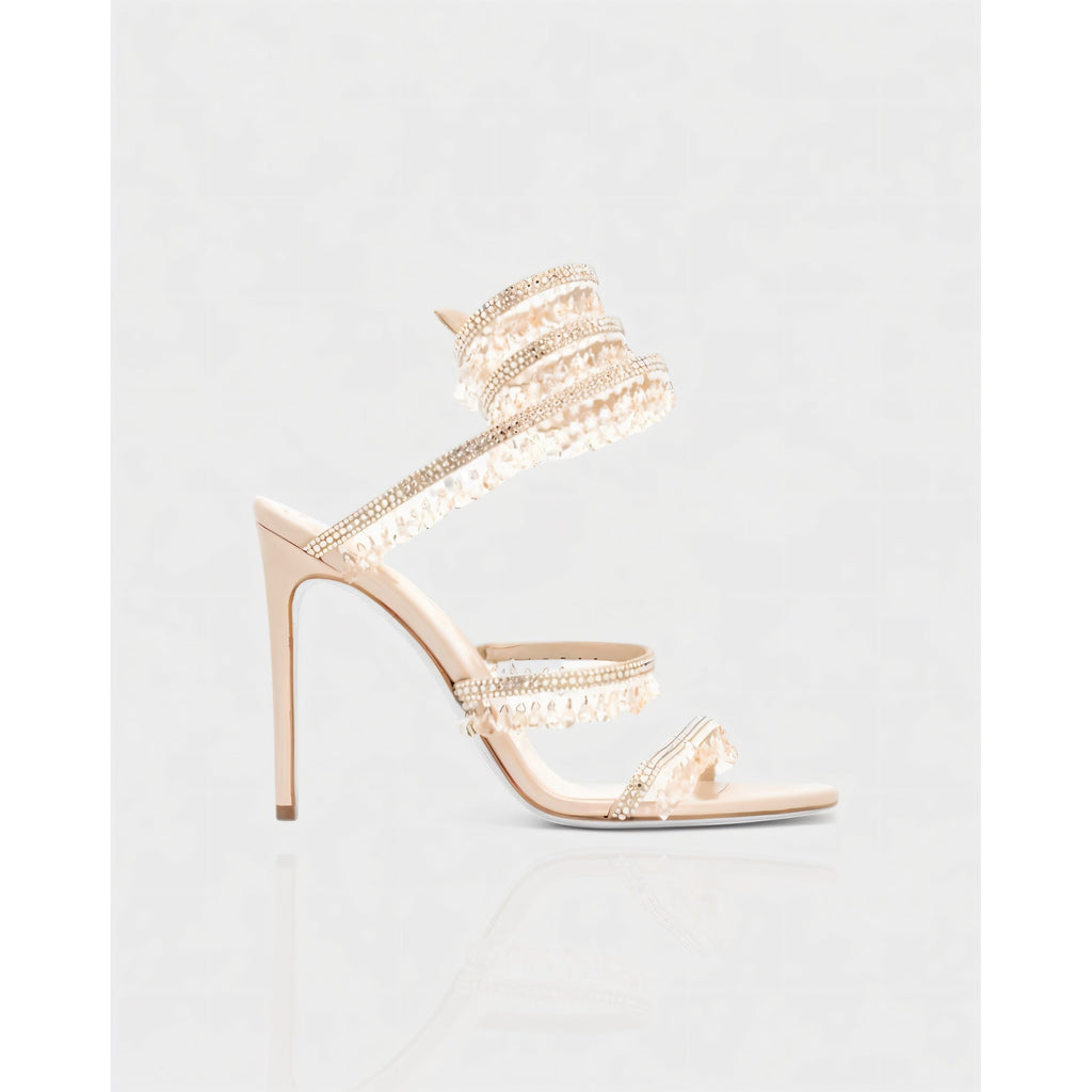 Women's High Heels Rhinestone Ankle Wrap Stiletto with Crystal Tassels - Image 20
