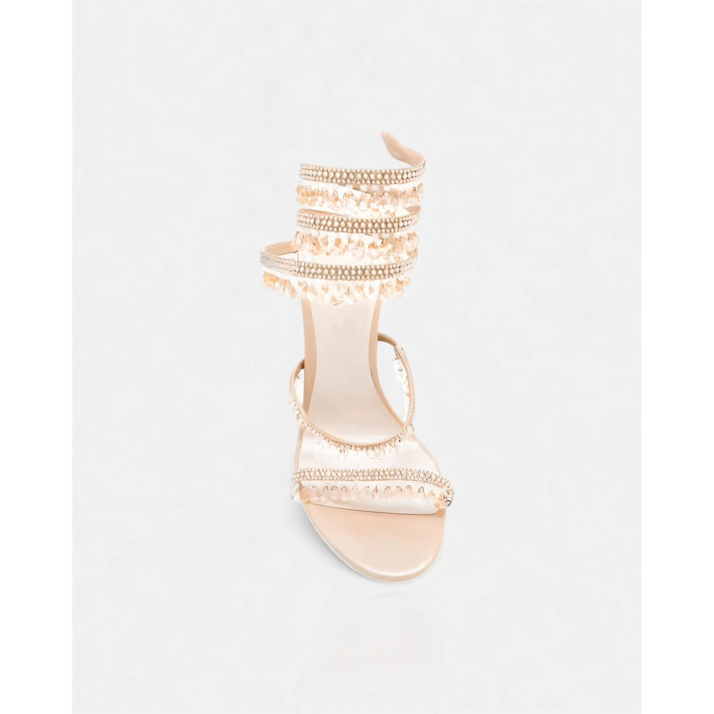 Women's High Heels Rhinestone Ankle Wrap Stiletto with Crystal Tassels - Image 22