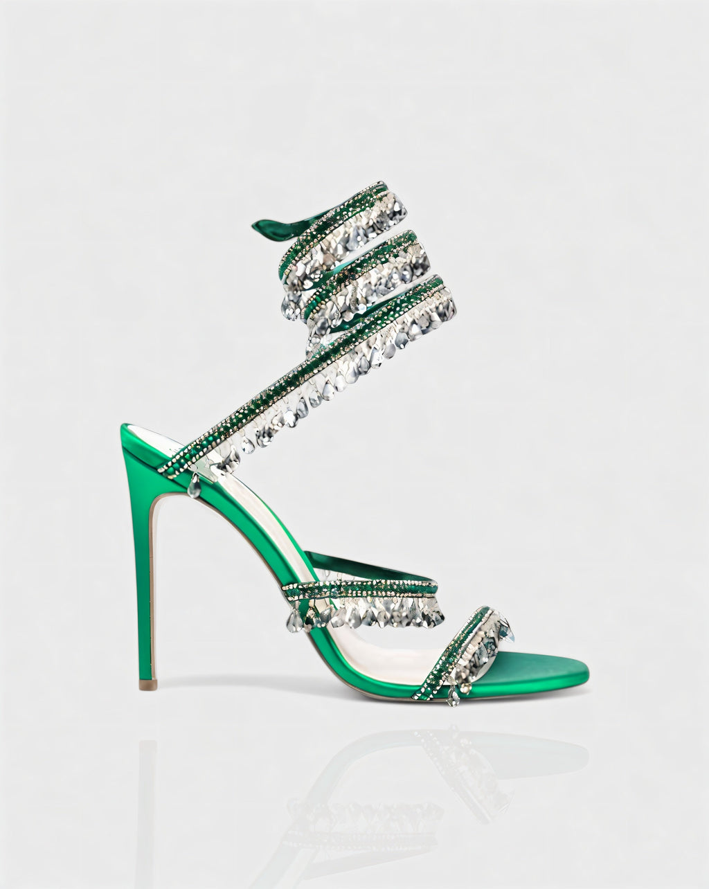 Women's High Heels Rhinestone Ankle Wrap Stiletto with Crystal Tassels - Image 24