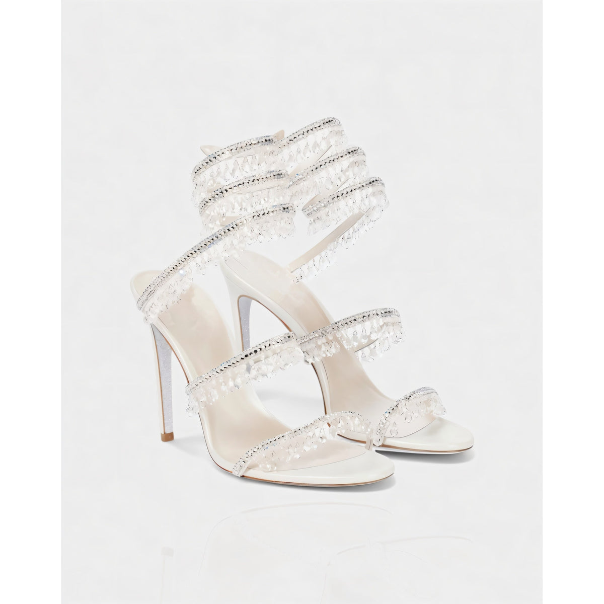 Women's High Heels Rhinestone Ankle Wrap Stiletto with Crystal Tassels - Image 27