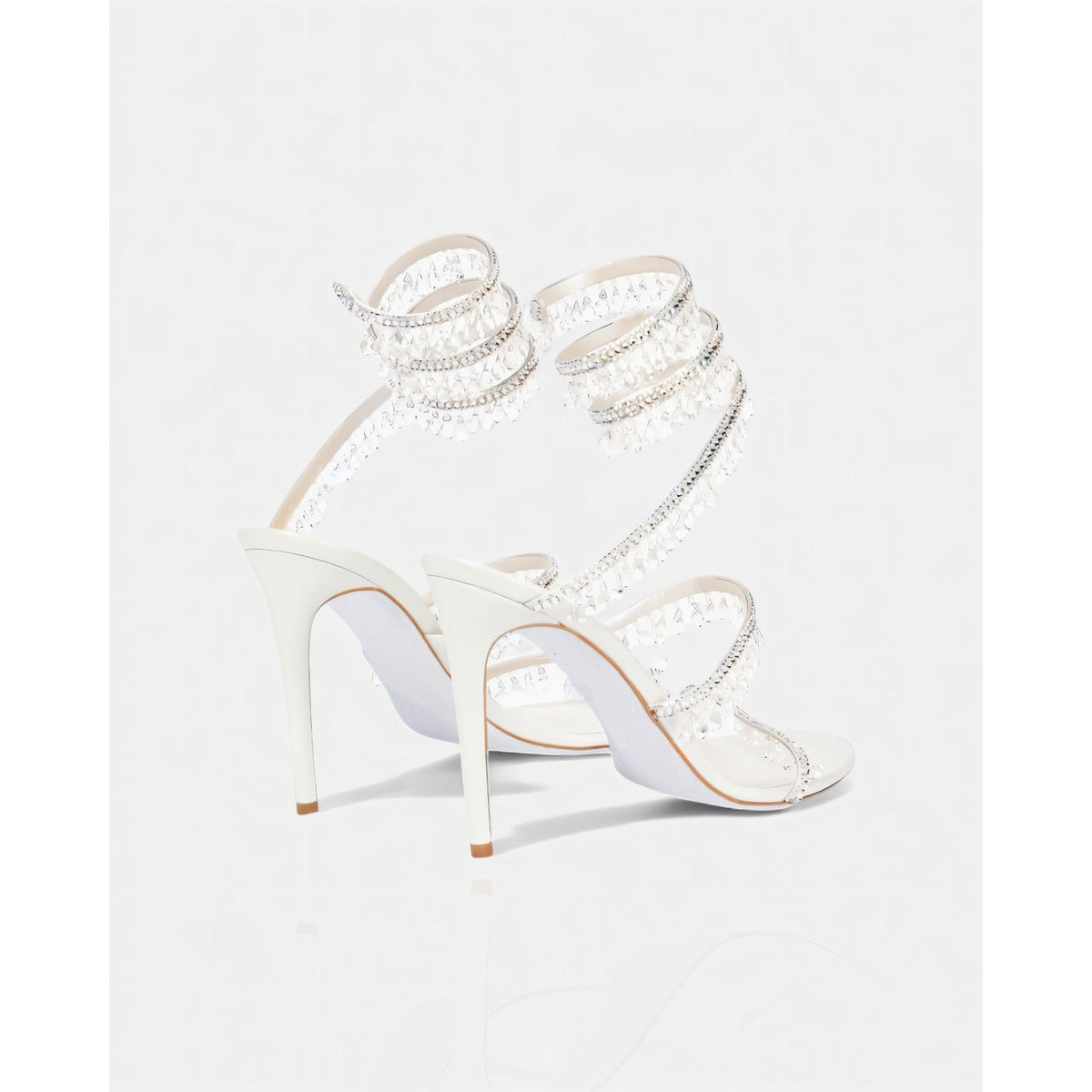 Women's High Heels Rhinestone Ankle Wrap Stiletto with Crystal Tassels - Image 28