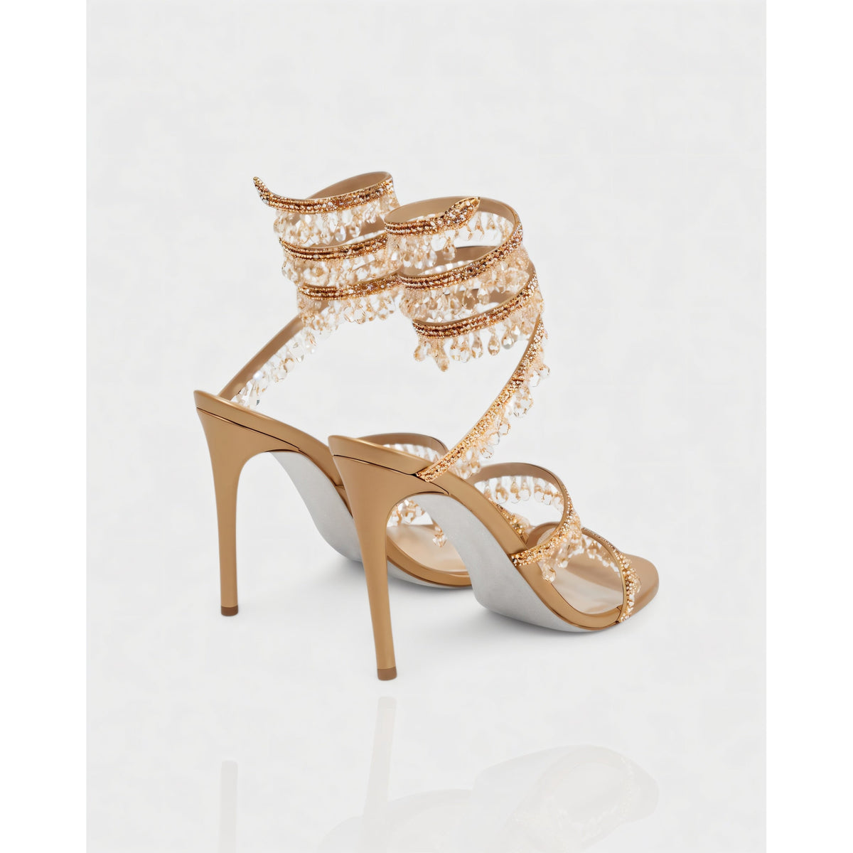Women's High Heels Rhinestone Ankle Wrap Stiletto with Crystal Tassels - Image 7