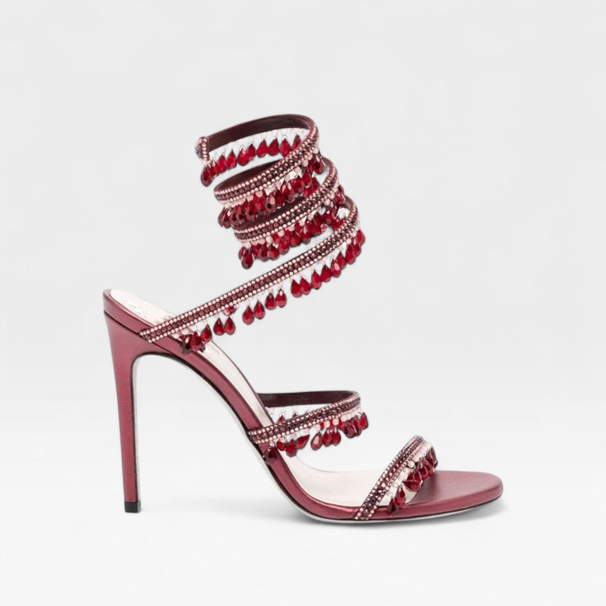 Women's High Heels with Spiral Wrap Ankle Strap Crystal Embellished Stiletto - Image 10
