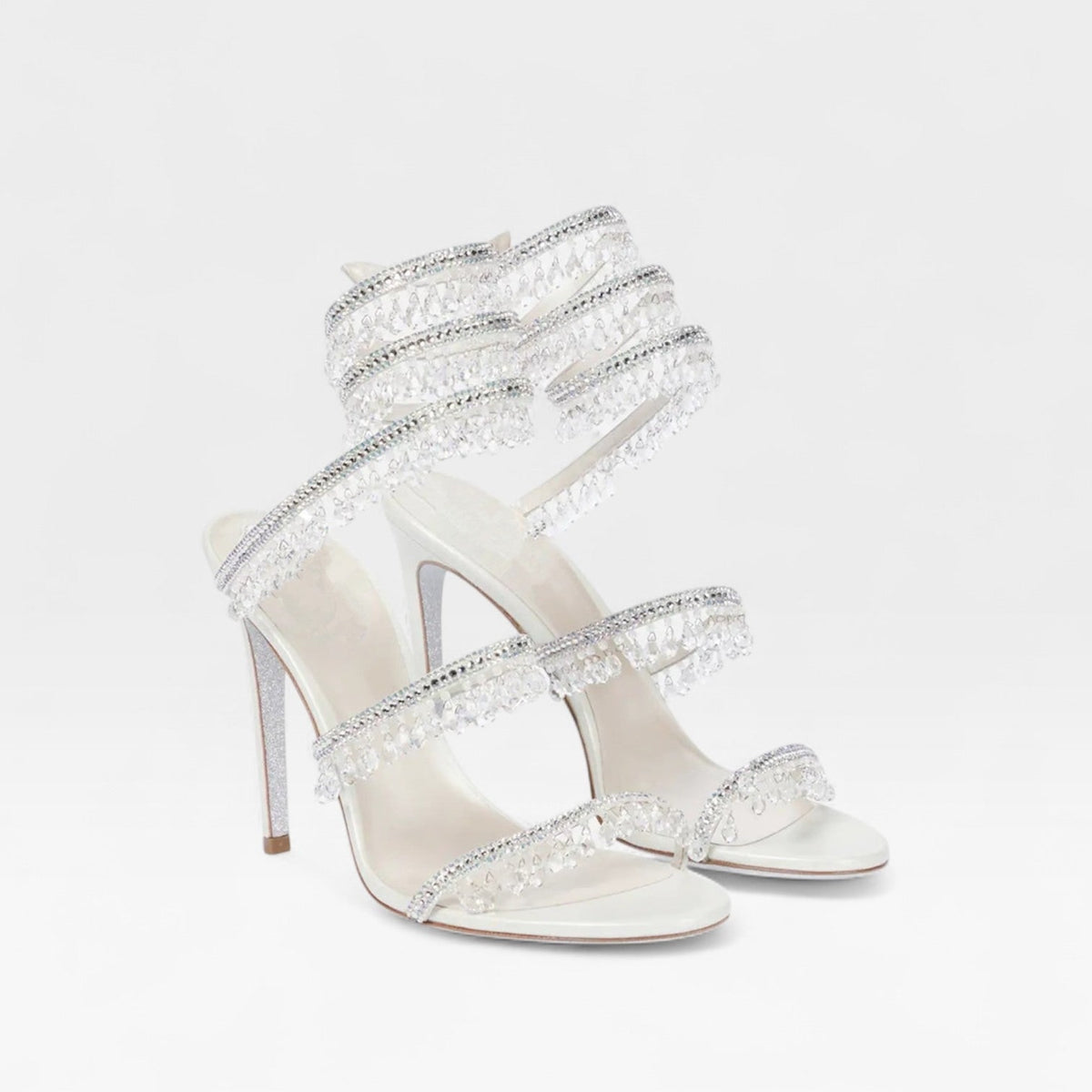 Women's High Heels with Spiral Wrap Ankle Strap Crystal Embellished Stiletto - Image 6