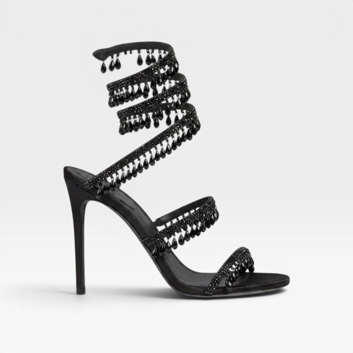 Women's High Heels with Spiral Wrap Ankle Strap Crystal Embellished Stiletto - Image 7