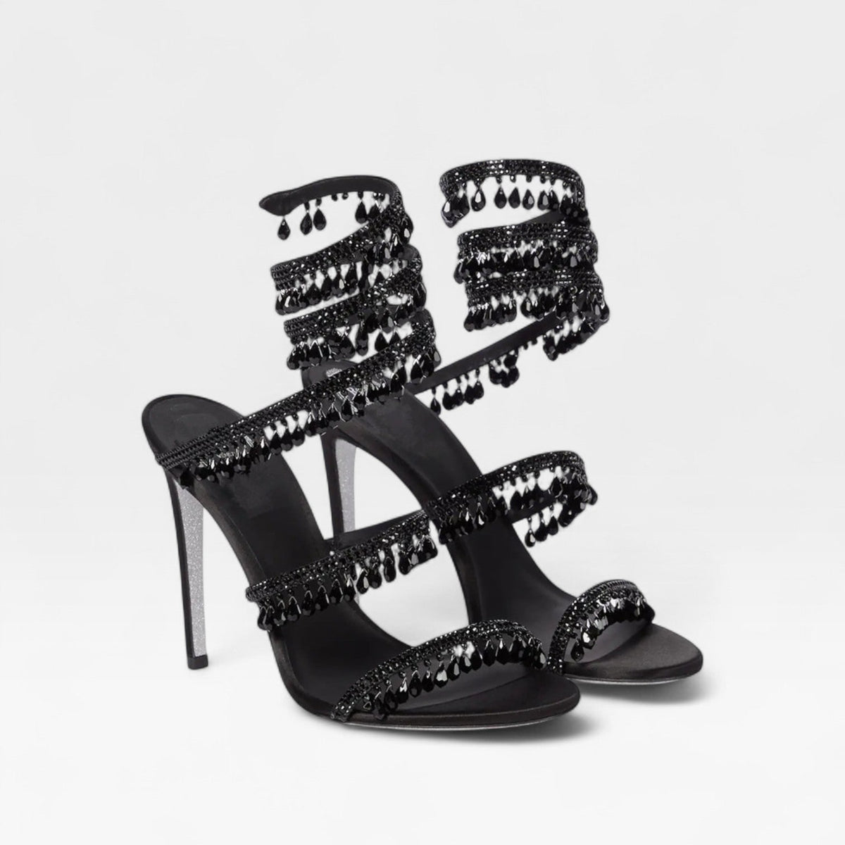 Women's High Heels with Spiral Wrap Ankle Strap Crystal Embellished Stiletto - Image 8
