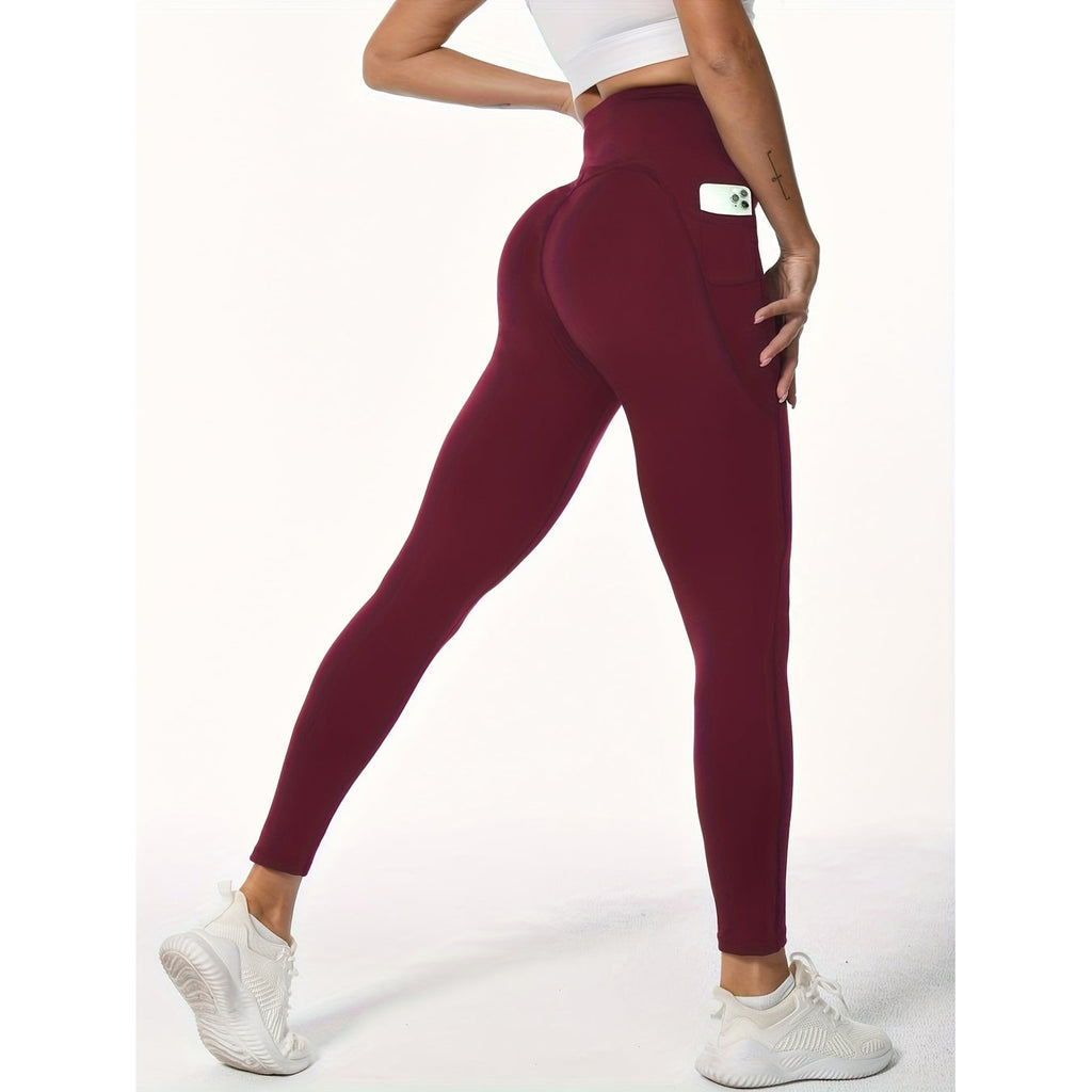 Women's High Waisted Leggings with Pockets for Workout and Yoga Stretchy Athletic - Image 1