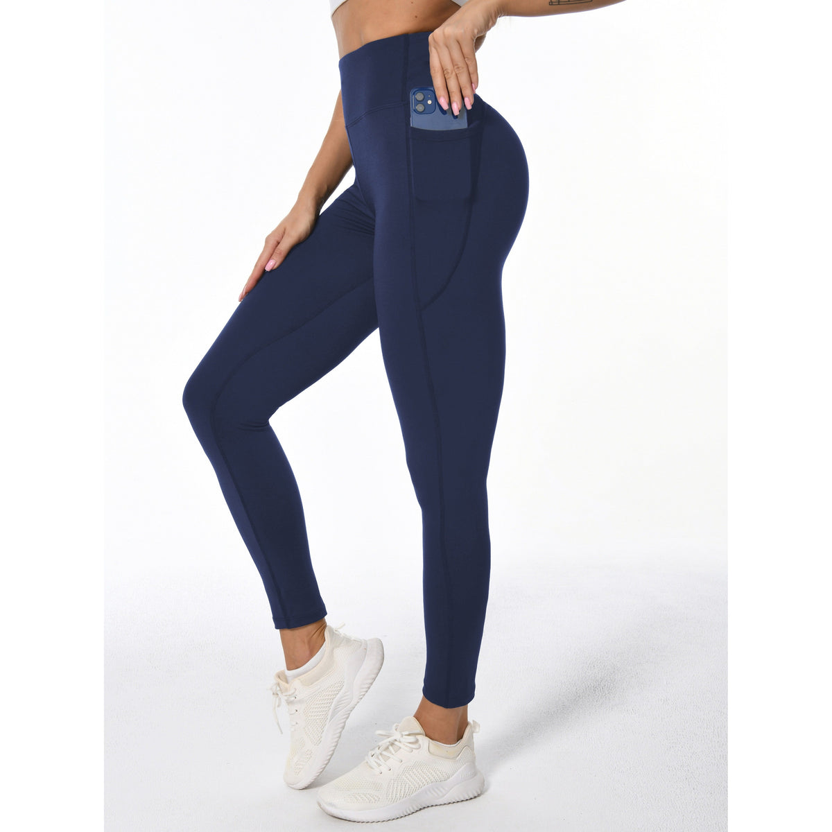 Women's High Waisted Leggings with Pockets for Workout and Yoga Stretchy Athletic - Image 5