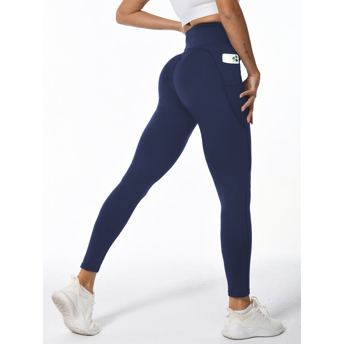 Women's High Waisted Leggings with Pockets for Workout and Yoga Stretchy Athletic - Image 6