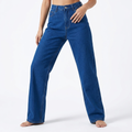 Women's High Waisted Straight Leg Jeans with Relaxed Fit and Button Closure - Image 1